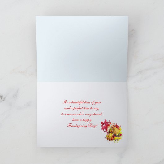 Thanksgiving hart - voor moeder en vader feestdagen kaart (Binnen)