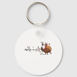 Thanksgiving hartslag Turkije Nurse Pulse Herfst R Sleutelhanger