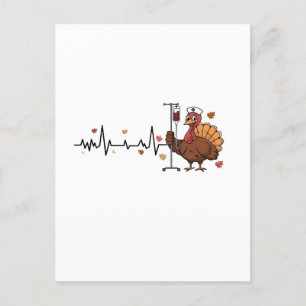 Thanksgiving hartslag Turkije Nurse Pulse Herfst R Uitnodiging Briefkaart