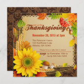 Thanksgiving Harvest Invite Kaart (Voorkant / Achterkant)