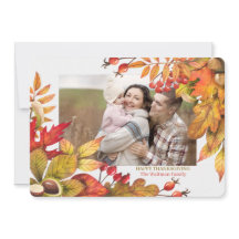 Thanksgiving Harvest Leaves Berries Horz Foto