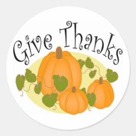 Thanksgiving Harvest Pumpkins Ronde Sticker