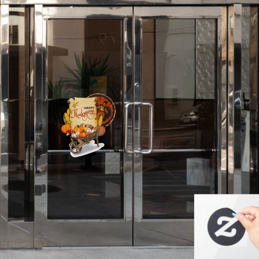 Thanksgiving Harvest Raamsticker (Kantoordeur)