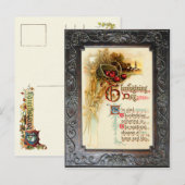  Thanksgiving Harvest Scene met Verse Feestdagenkaart (Voorkant / Achterkant)