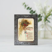  Thanksgiving Harvest Scene met Verse Feestdagenkaart (Staand voorkant)