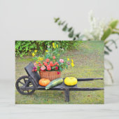 Thanksgiving Harvest Scene met Wheelbarrow Feestdagenkaart (Staand voorkant)