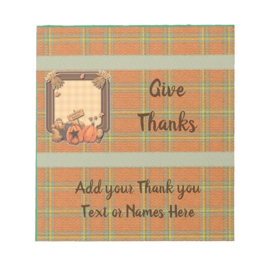 Thanksgiving Harvest Snoep Bar Wrappers Favors Notitieblok (Voorkant)