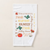 Thanksgiving Harvest Text Hand Towel Handdoek (Handdoek)