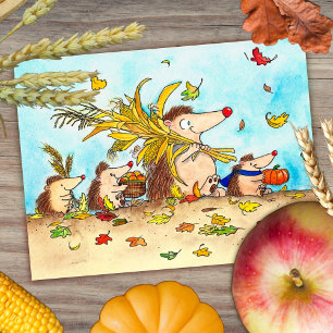 Thanksgiving Hedgehogs briefkaart