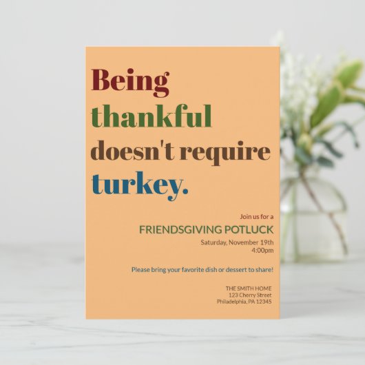 Thanksgiving heeft Turkije niet nodig Feestdagenkaart (Staand voorkant)