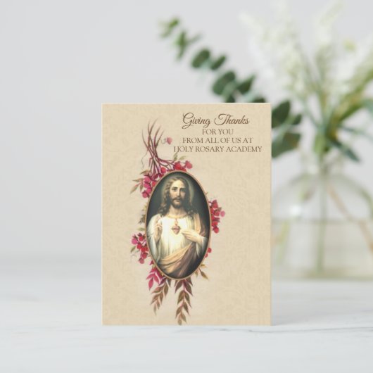 Thanksgiving Heilig Hart van Jezus Herfstbloem Briefkaart (Staand voorkant)