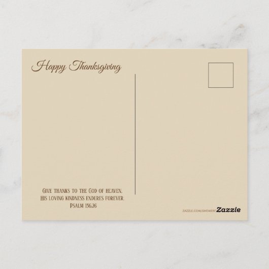 Thanksgiving Heilig Hart van Jezus Herfstbloem Briefkaart (Achterkant)