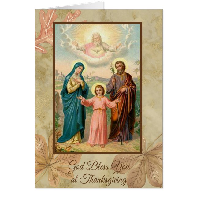Thanksgiving Heilige Familie Jezus Mary St. Joseph (Voorkant)