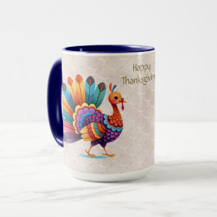 Thanksgiving Heldere Veren Kalkoen Mok
