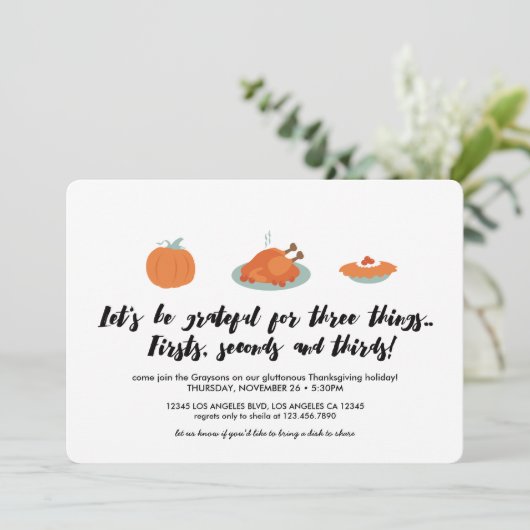 Thanksgiving helpt binnenuitnodiging kaart (Staand voorkant)