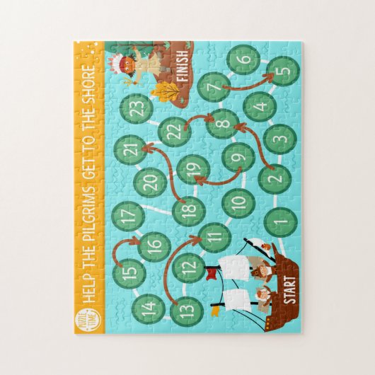 Thanksgiving helpt de pelgrims bij de kust legpuzzel (Verticaal)