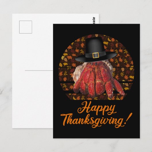 Thanksgiving heremietkreeft briefkaart (Voorkant / Achterkant)