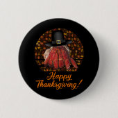 Thanksgiving heremietkreeft ronde button 5,7 cm (Voorkant)