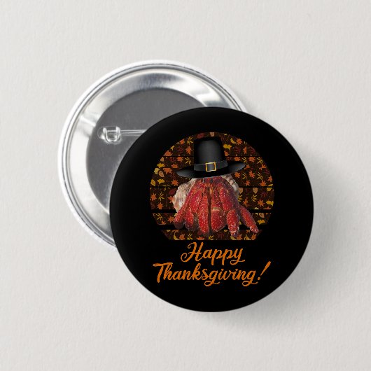 Thanksgiving heremietkreeft ronde button 5,7 cm (Voorkant /achterkant)