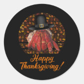 Thanksgiving heremietkreeft ronde sticker (Voorkant)