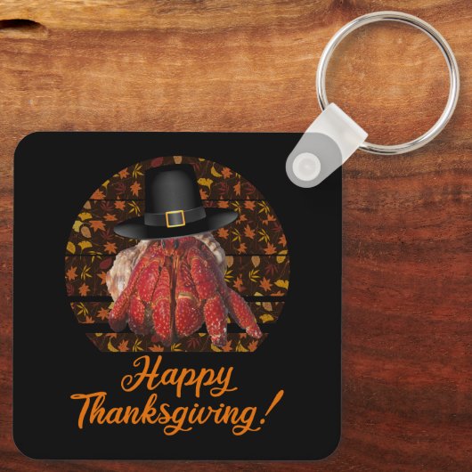 Thanksgiving heremietkreeft sleutelhanger (Achterkant)