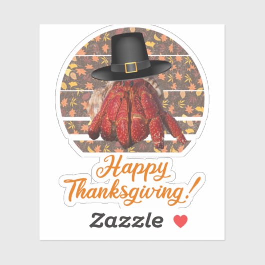Thanksgiving heremietkreeft sticker (Vel)