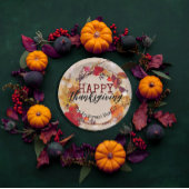 Thanksgiving herfst adem met gesorteerd afvalwater papieren bordje