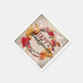 Thanksgiving herfst adem met gesorteerd afvalwater servet (Hoek)