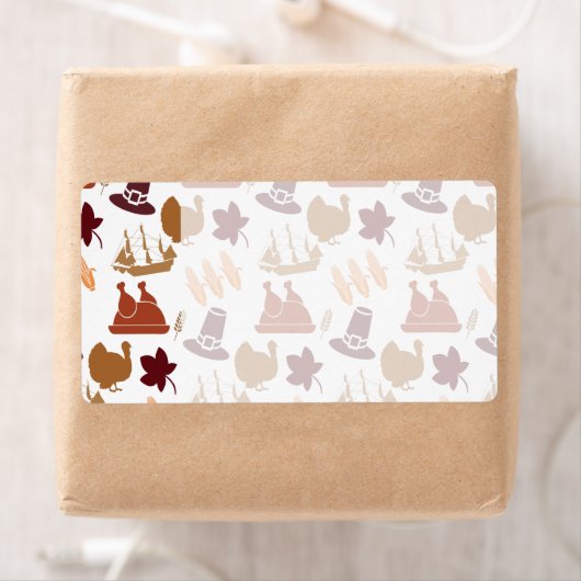 Thanksgiving Herfst Autumn Harvest Pattern Etiket (Insitu)