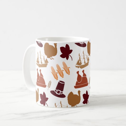 Thanksgiving Herfst Autumn Harvest Pattern Koffiemok (Voorkant links)