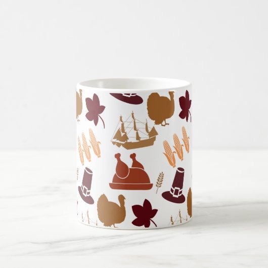 Thanksgiving Herfst Autumn Harvest Pattern Koffiemok (Center)