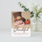 Thanksgiving Herfst Baby Geboorte Foto Aankondigingskaart (Staand voorkant)