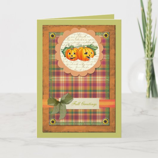 Thanksgiving, Herfst begroet Feestdagen Kaart (Voorkant)