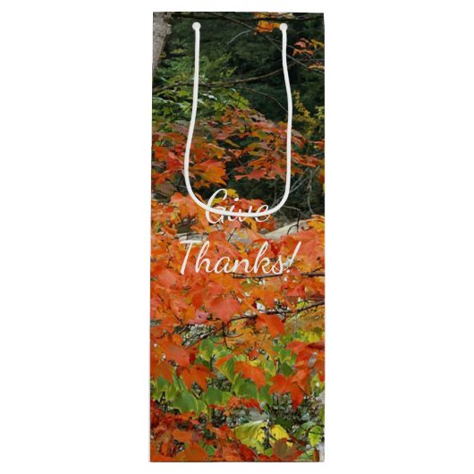 Thanksgiving herfst berk bomen wijn cadeautas (Voorkant)
