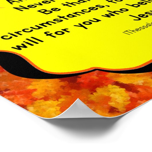 Thanksgiving herfst Bijbelvers poster (Hoek)