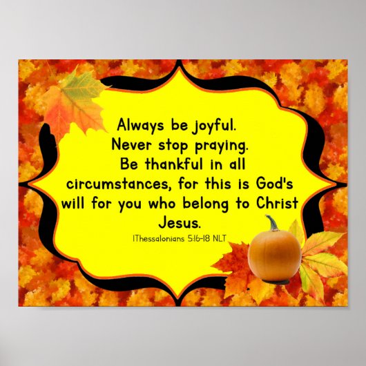 Thanksgiving herfst Bijbelvers poster (Voorkant)