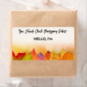 Thanksgiving Herfst blad rand papier label naam ta (Insitu)