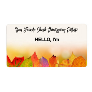 Thanksgiving Herfst blad rand papier label naam ta