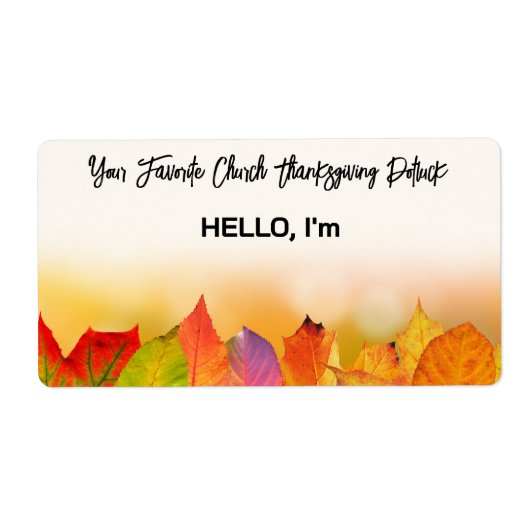 Thanksgiving Herfst blad rand papier label naam ta (Voorkant)
