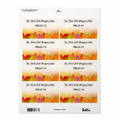 Thanksgiving Herfst blad rand papier label naam ta (Full Sheet)