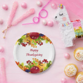 Thanksgiving herfst bladeren appels en bessen papieren bordje (Feest)