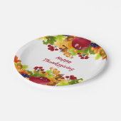 Thanksgiving herfst bladeren appels en bessen papieren bordje (Gekanteld)