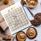 Thanksgiving Herfst bladeren bruin geruite Bedankzakje