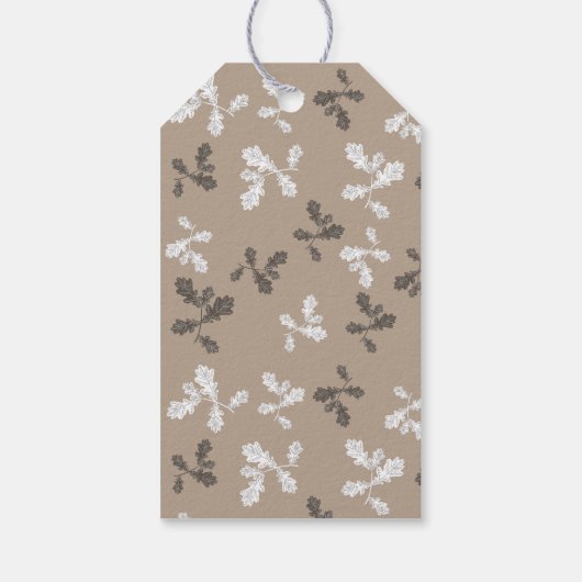 Thanksgiving Herfst bladeren bruin geruite Cadeaulabel (Achterkant)