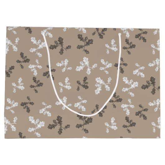 Thanksgiving Herfst bladeren bruin geruite Groot Cadeauzakje (Achterkant)