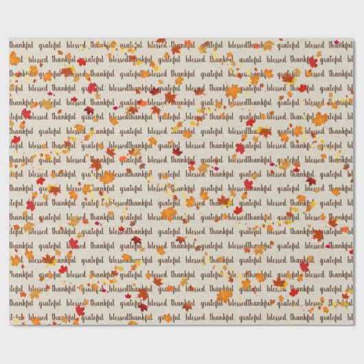 Thanksgiving herfst bladeren cadeaupapier (Vlak)