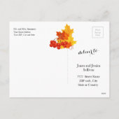 Thanksgiving herfst bladeren en pompoenen feestdagenkaart (Achterkant)