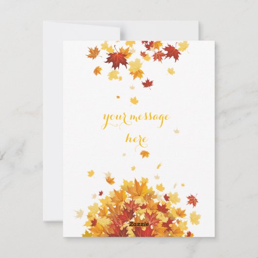 Thanksgiving herfst bladeren en pompoenen feestdagenkaart (Achterkant)