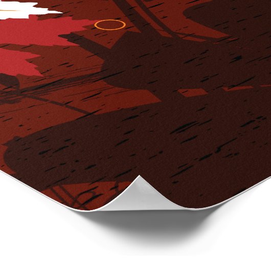 Thanksgiving herfst bladeren-esple douanegoederen poster (Hoek)