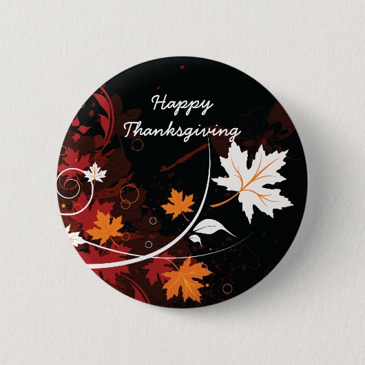 Thanksgiving herfst bladeren-esple douanegoederen ronde button 5,7 cm (Voorkant)